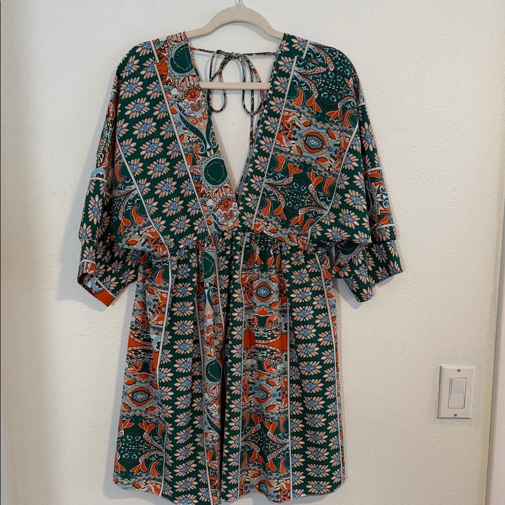 SHEIN Floral Print Mini Dress - Size Large